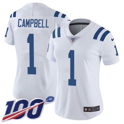 Nike Indianapolis Colts #1 Parris Campbell White Women's Stitched NFL 100th Season Vapor Untouchable Limited Jersey